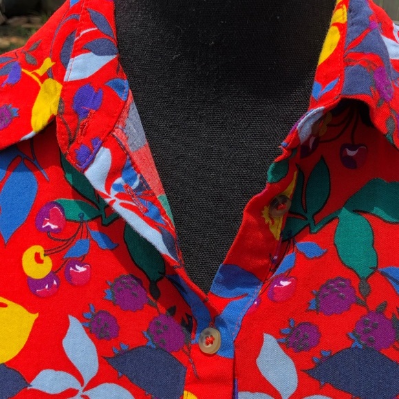 Floral 2/3 sleeve button down MAEVE blouse - Picture 5 of 8